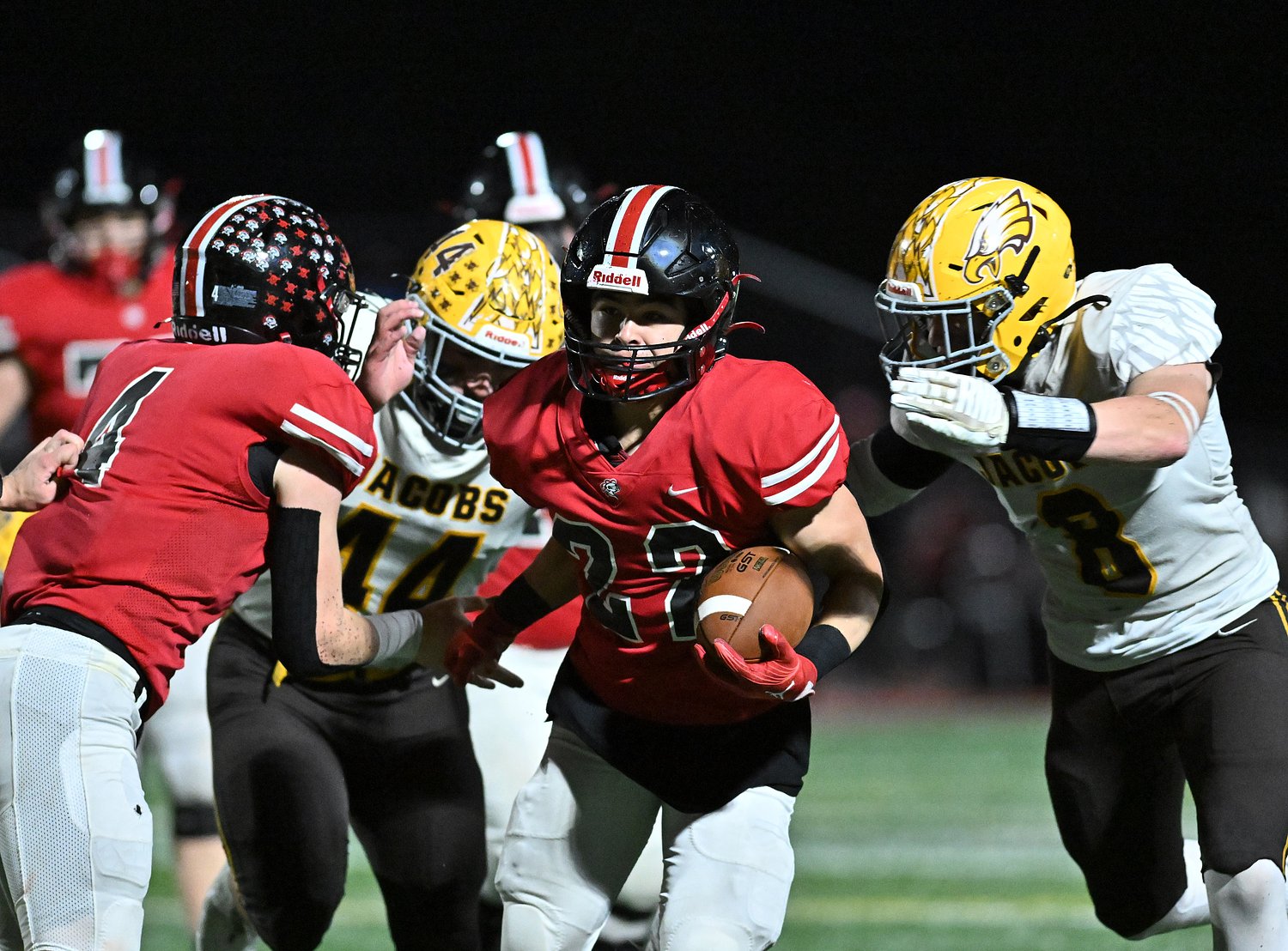 Lincoln-Way Central takes down Jacobs for 1st playoff win since 2017