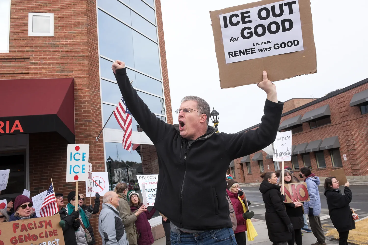 Hundreds gather at Upper Valley 'ICE Out for Good' protests