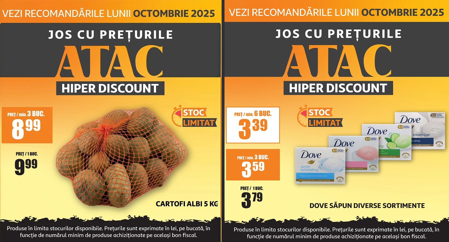Luna octombrie aduce super oferte în magazinele ATAC Hiper Discount