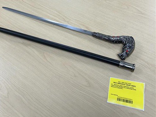 Police find sword hidden in cane during stop for impaired driving on Michigan highway