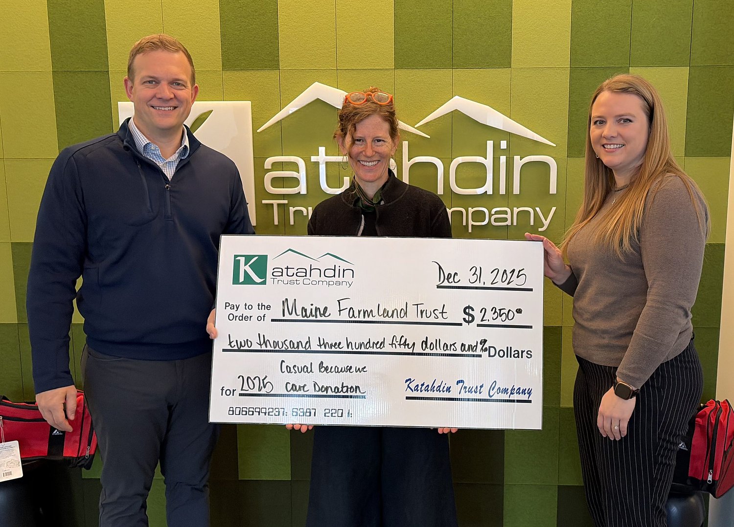 Katahdin Trust employees announce 2025 Casual Because We Care Fund recipient