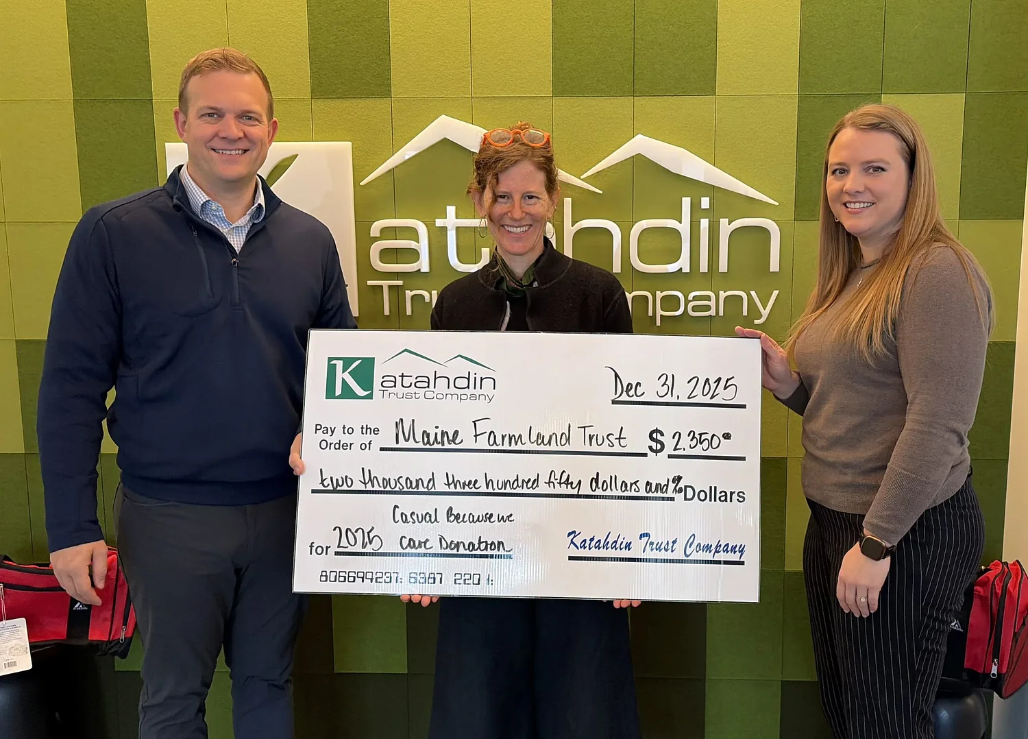 Katahdin Trust employees announce 2025 Casual Because We Care Fund recipient