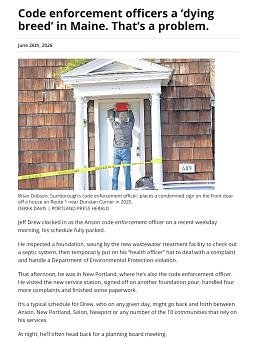 Code enforcement officers a ‘dying breed’ in Maine. That’s a problem.