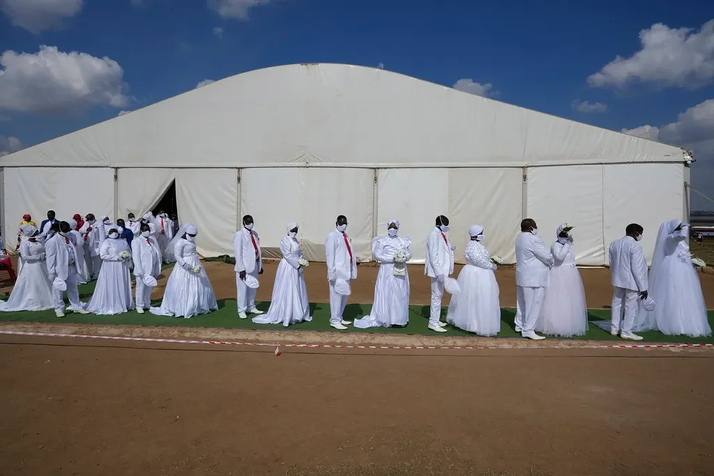 A Pentecostal church in South Africa holds mass Easter weddings for 3,000 people, some polygamous