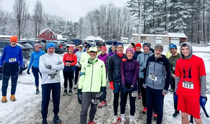Runners brave fresh snow for Winter Chiller Race in Jaffrey