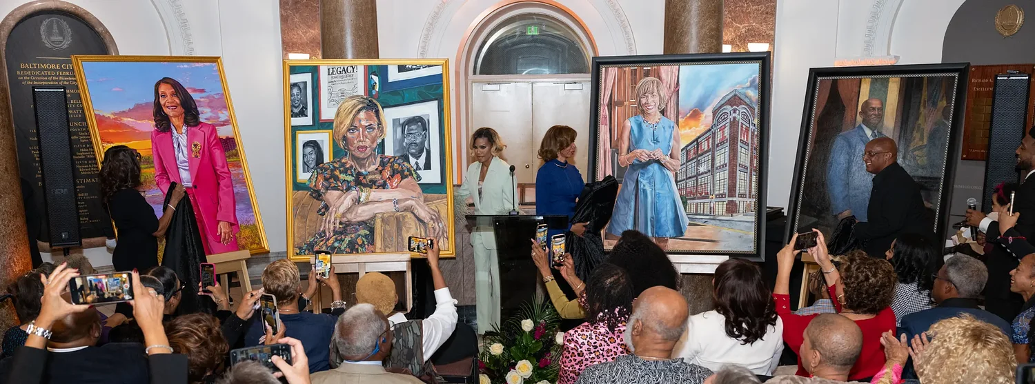 Former Baltimore mayors honored with portrait unveiling