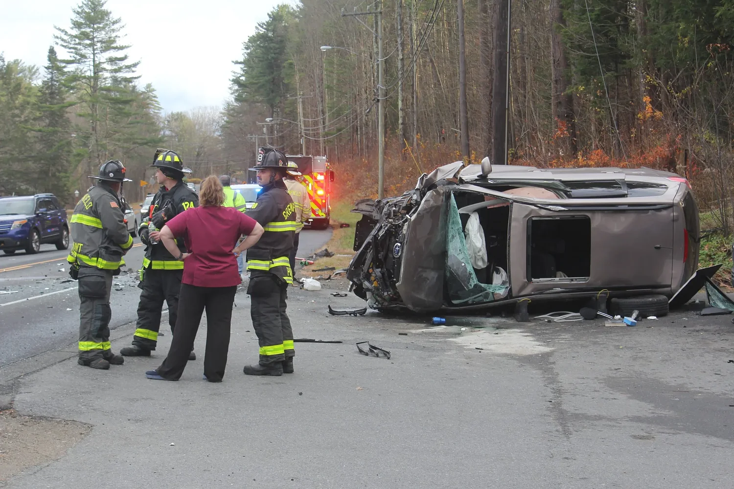 Three sent to hospital after head-on collision on Route 2 in Shelburne