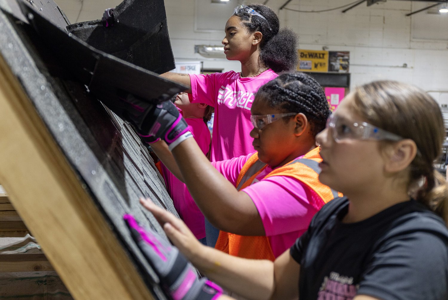 Girls learn construction skills at summer camp