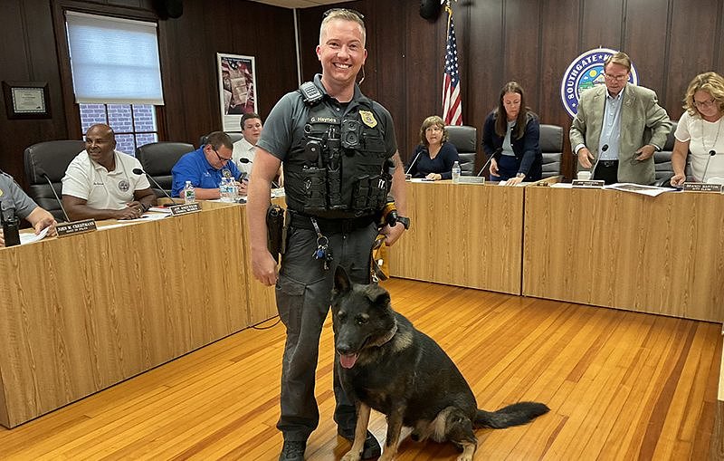 Southgate retires K-9 officer Cody and surprises his partner
