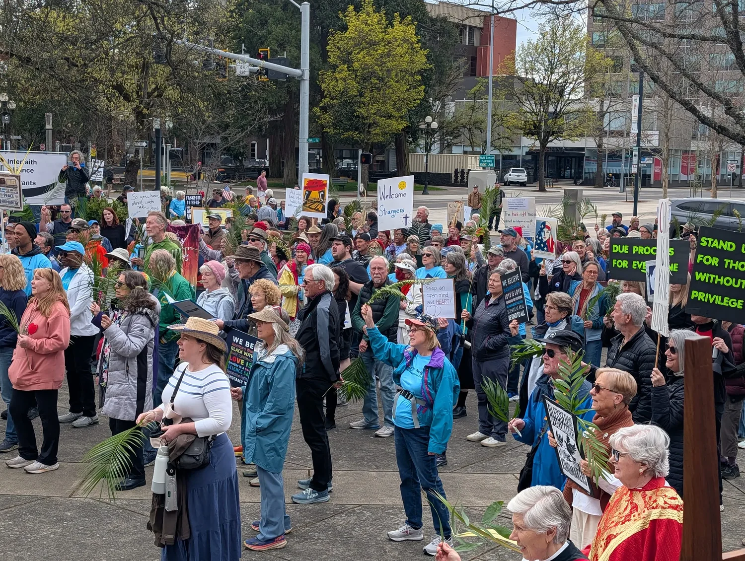 Community gathers in protest and prayer to reclaim Christianity 