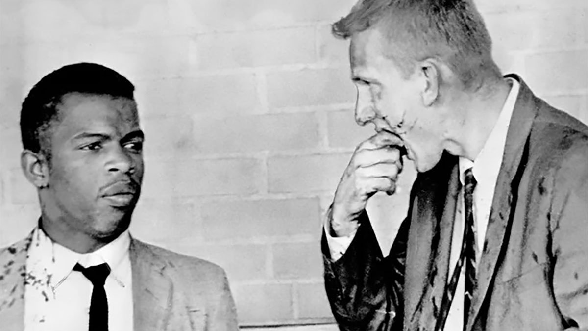 1961: Mob attacks Freedom Riders in Alabama