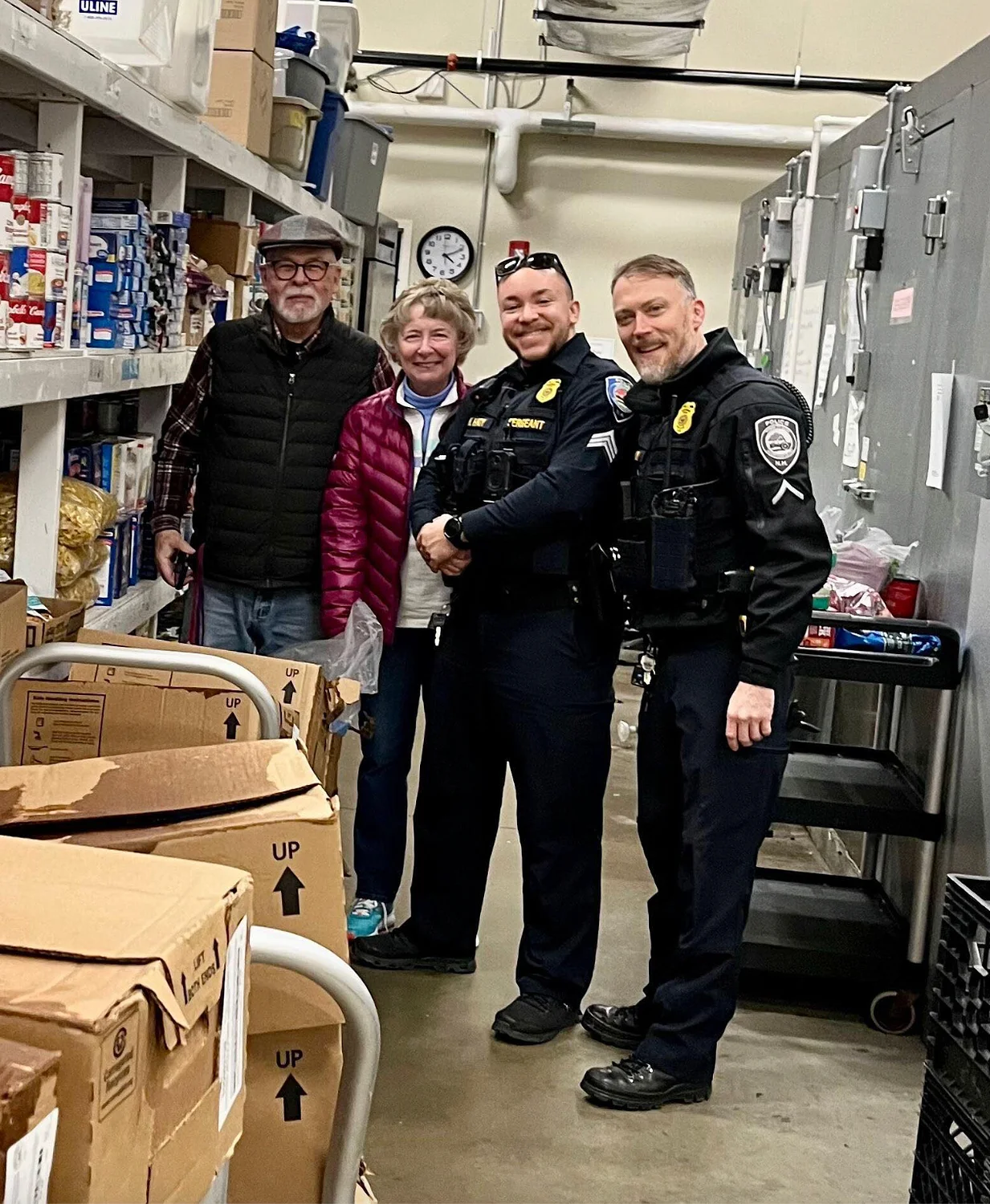Bow police transport surplus chickens to food pantry