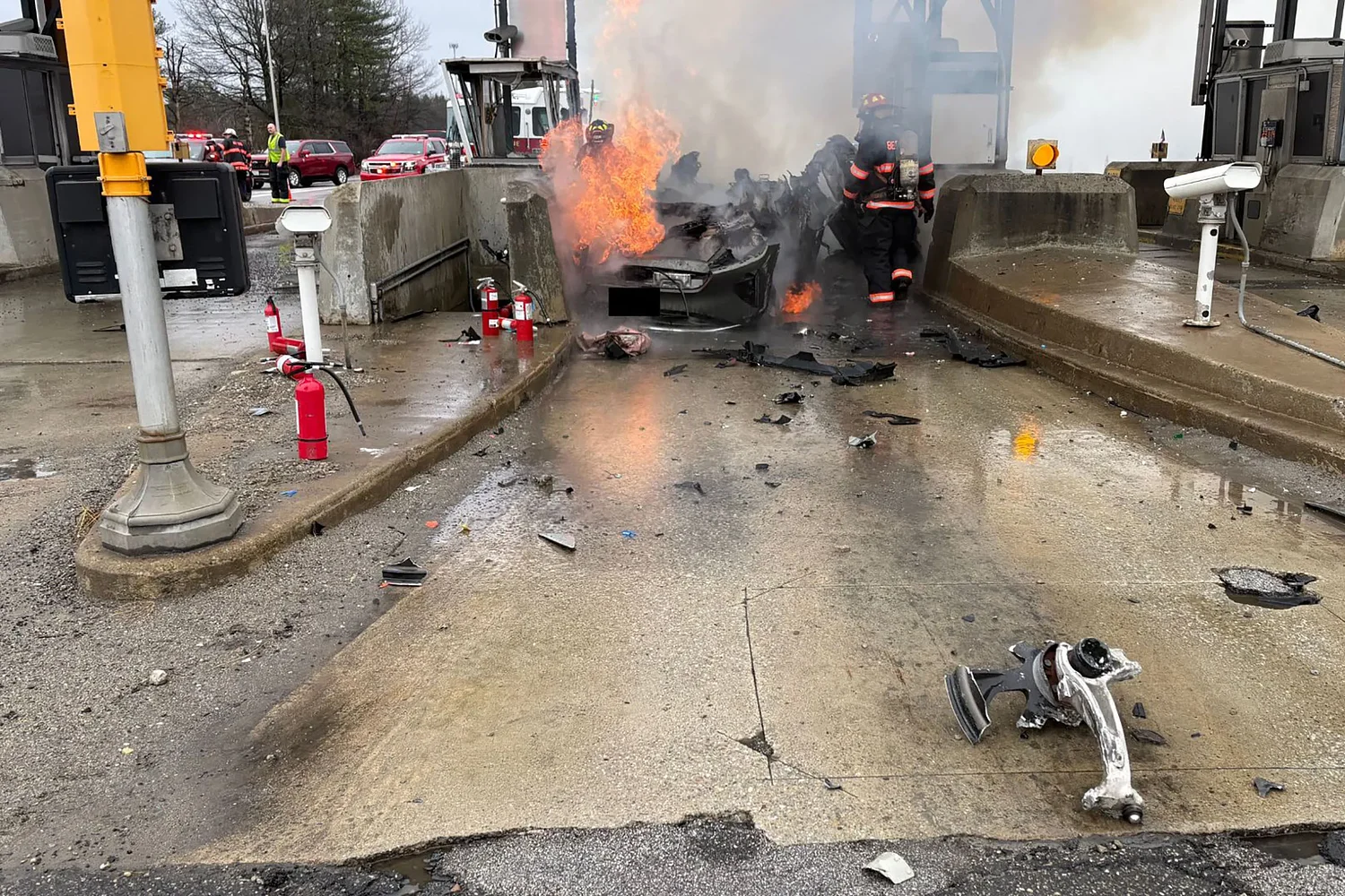 Battery in EV from NH tolls crash re-ignited days later