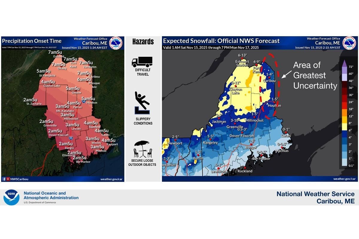 A winter storm will hit Maine through Monday