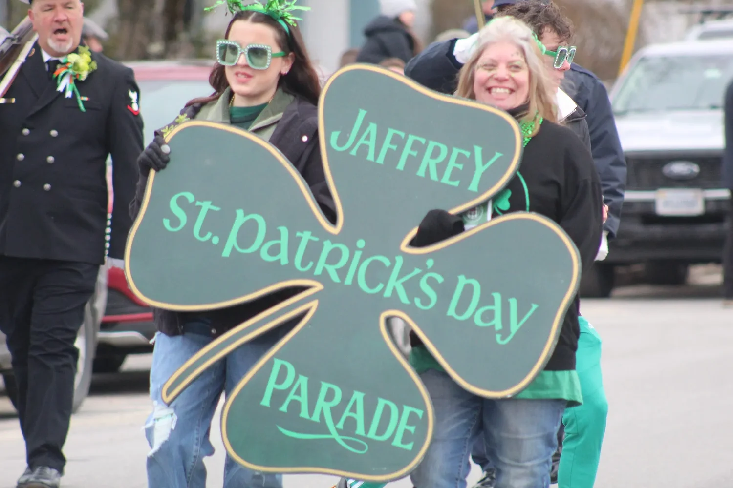 Bagpipers, bands and floats highlight Jaffrey St. Patrick's Day parade