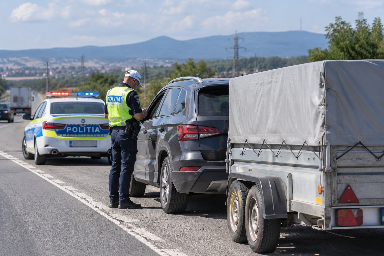 Șofer de 61 de ani, oprit pe DN1 în Sibiu: dosar penal după verificarea actelor