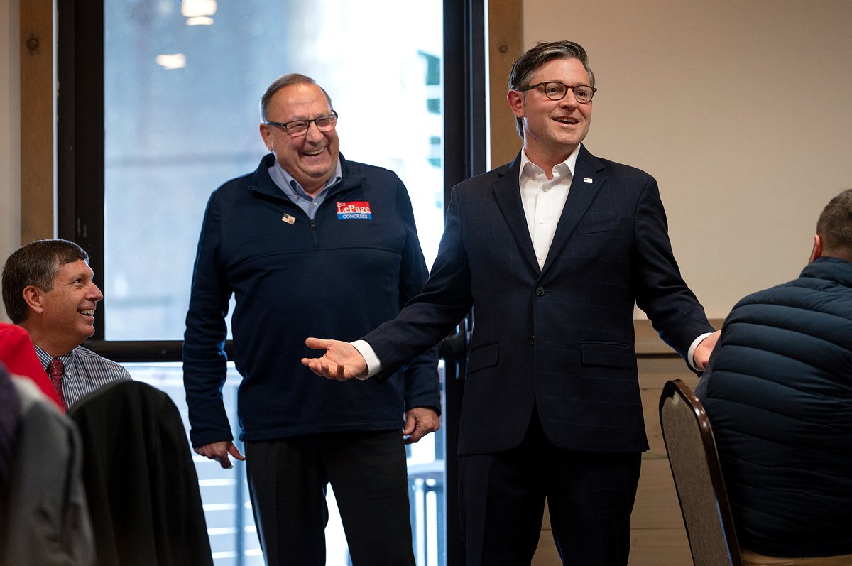 In Bangor, Mike Johnson calls Paul LePage’s race ‘top 5’ in the country