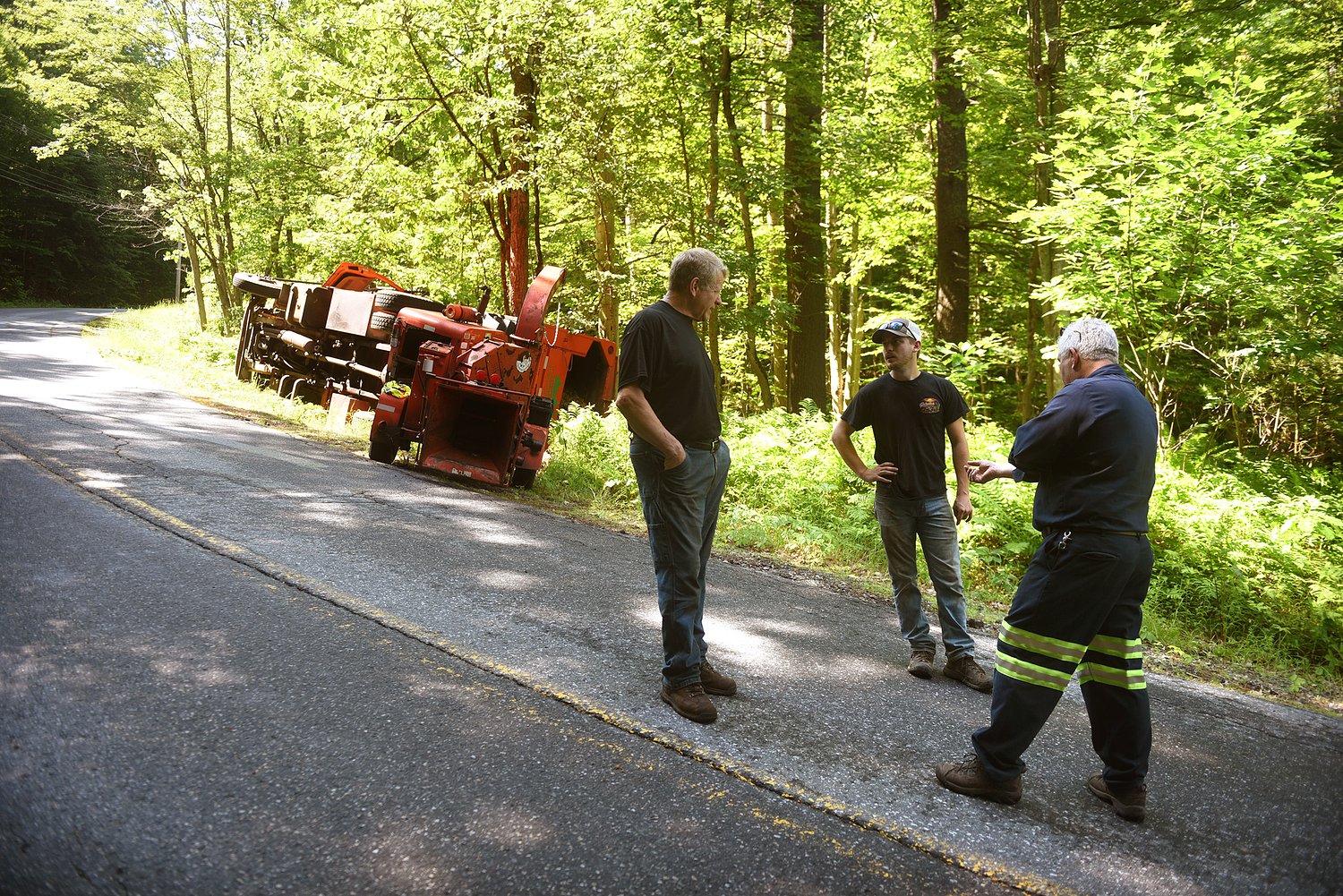 Lebanon police investigate dump truck rollover incident