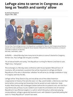 LePage aims to serve in Congress as long as ‘health and sanity’ allow