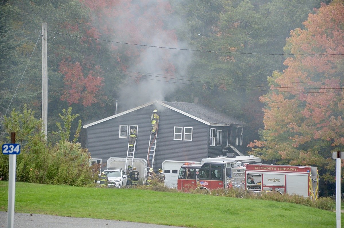 House fire shuts down Christian Ridge Road in Ellsworth