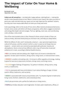The Impact of Color On Your Home & Wellbeing