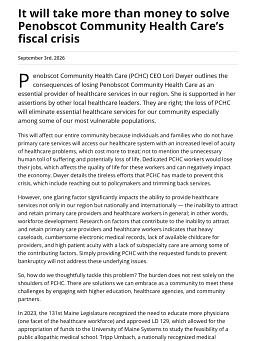 It will take more than money to solve Penobscot Community Health Care’s fiscal crisis