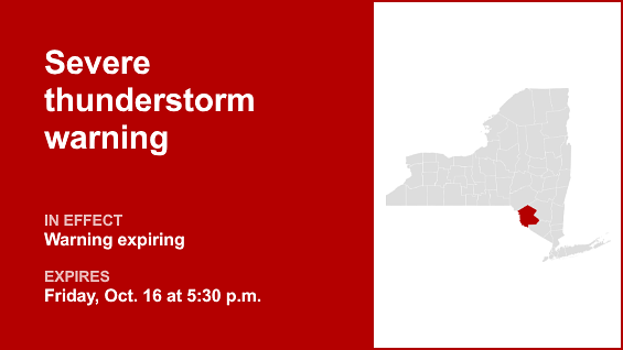 Update: The severe thunderstorm warning for Sullivan County is predicted to expire at 5:30 p.m.
