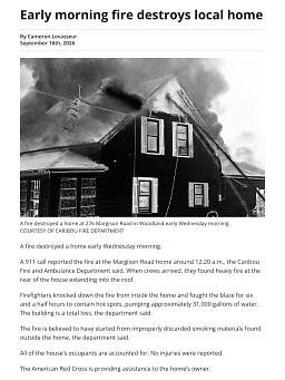 Early morning fire destroys local home