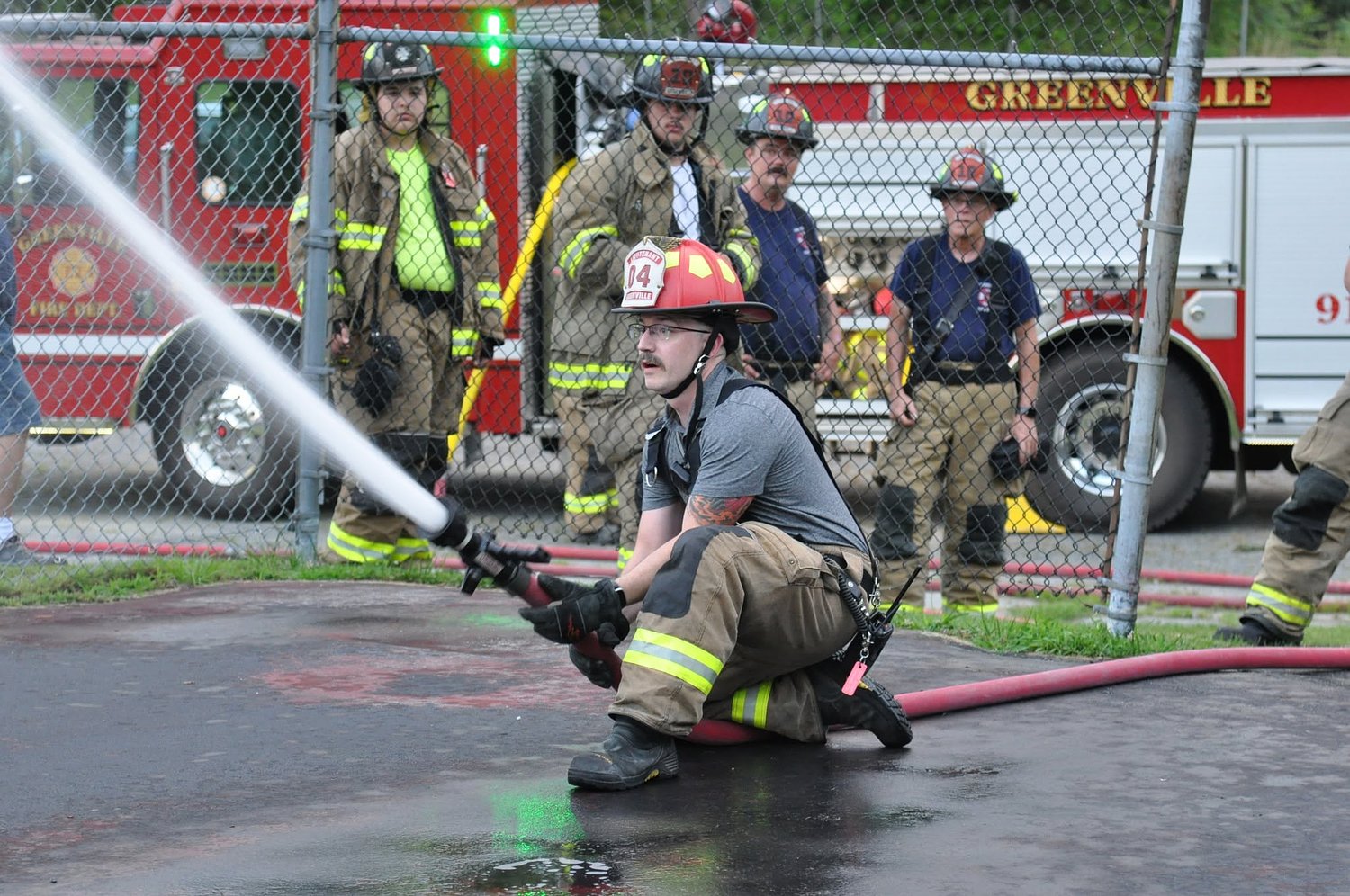 Greenville crews practice hose line deployment at Adams Park