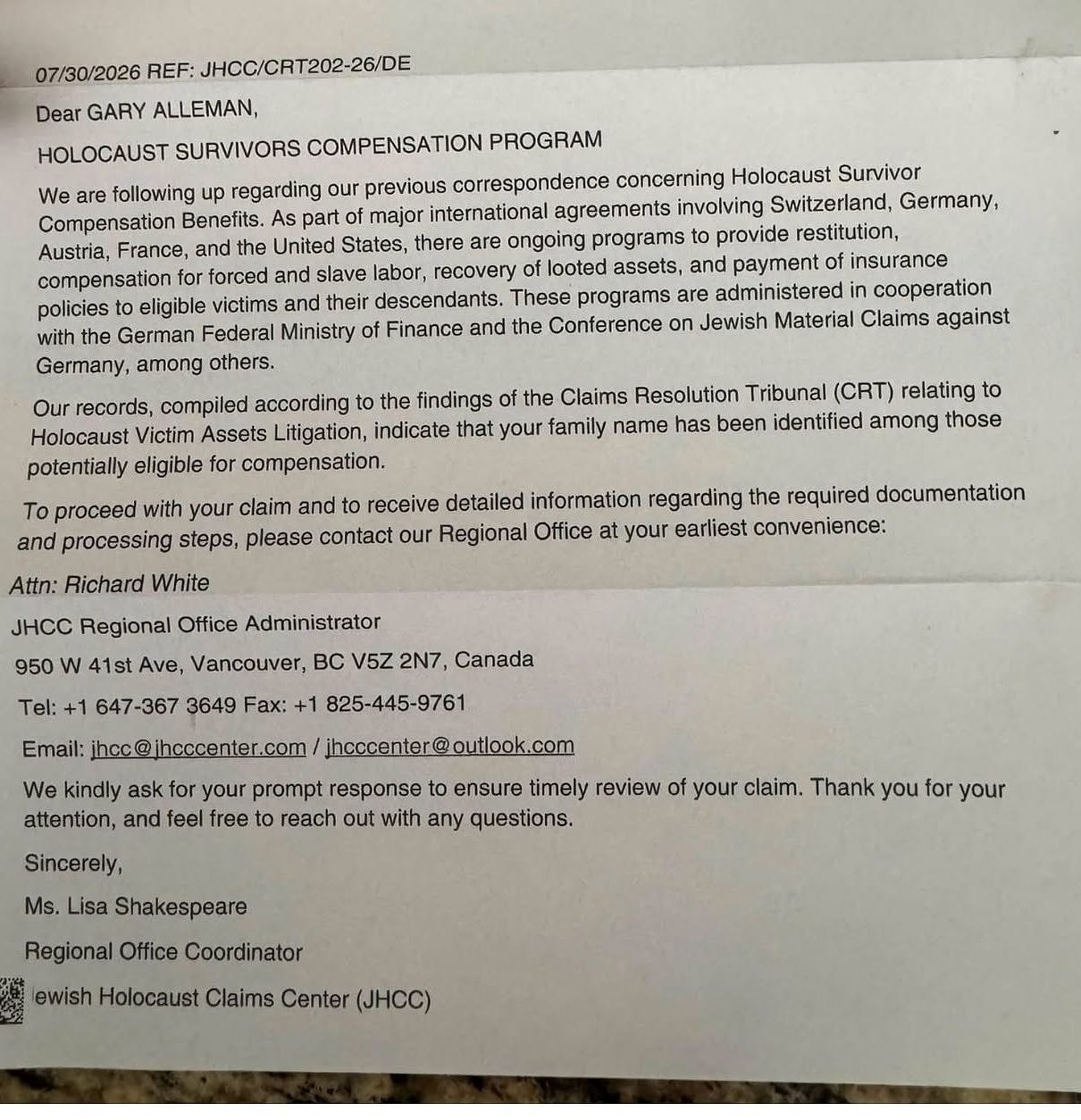 Jewish groups warn metro Atlanta residents about fake Holocaust reparation scam
