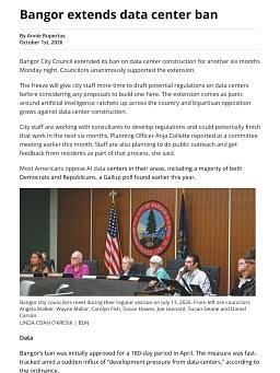 Bangor extends data center ban