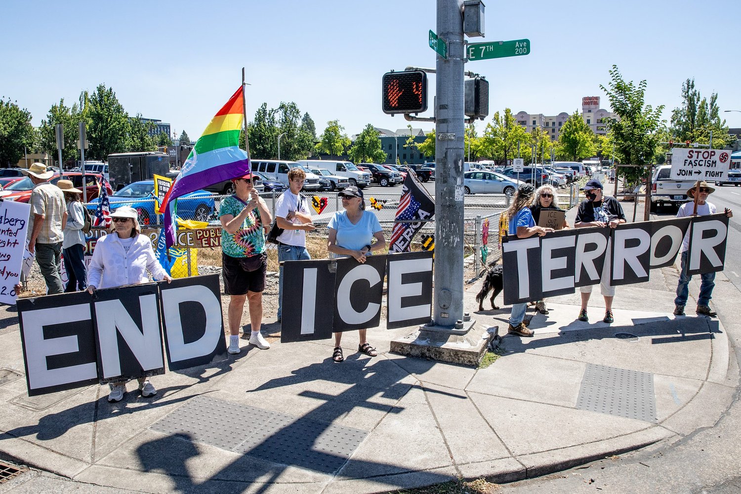 Protesters rally again outside Eugene Federal Building in wake of recent ICE fatalities