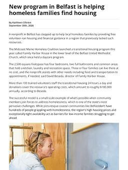 New program in Belfast is helping homeless families find housing