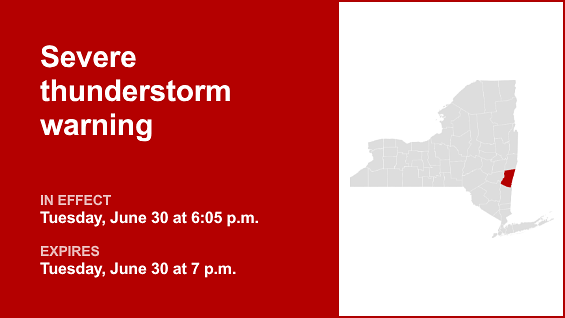 Update: Thunderstorms with damaging winds and quarter-sized hail in Columbia County Tuesday