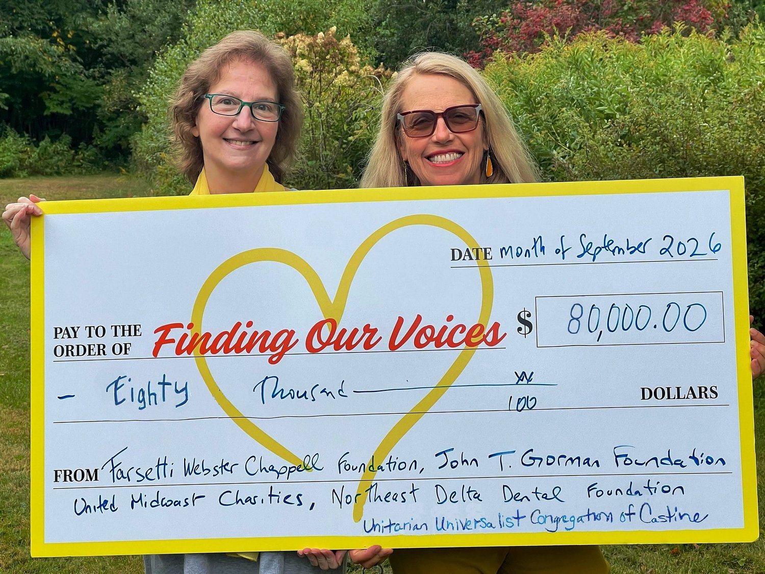 Finding Our Voices awarded $80,000 in September grants
