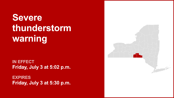 Update: Thunderstorms with damaging winds in Broome and Tioga counties Friday — gusts up to 60 mph