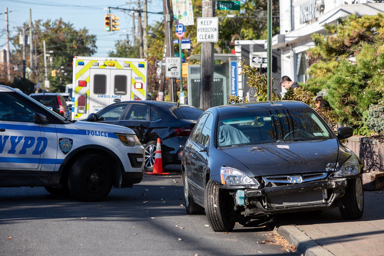 Driver crashes into fence at Staten Island clinic, then a parked car — marking at least 3 crashes in 8 hours