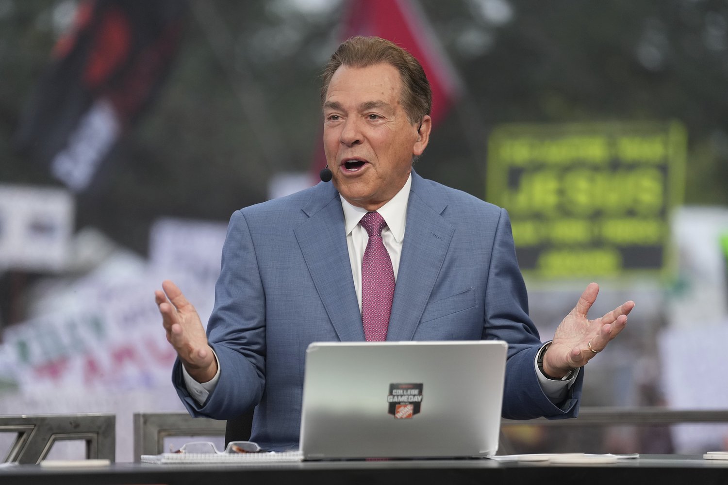 College coach uses Saban story as hilarious shield from his mom to defend cussing