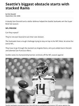 Seattle’s biggest obstacle starts with stacked Rams