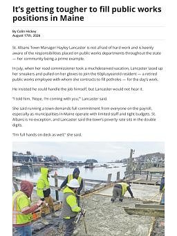 It’s getting tougher to fill public works positions in Maine