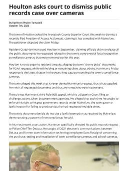 Houlton asks court to dismiss public records case over cameras