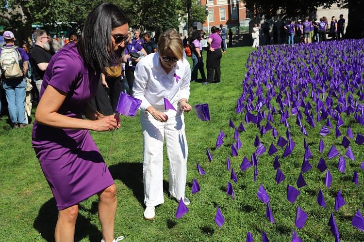 Field of flags punctuates heavy toll of opioid overdose deaths
