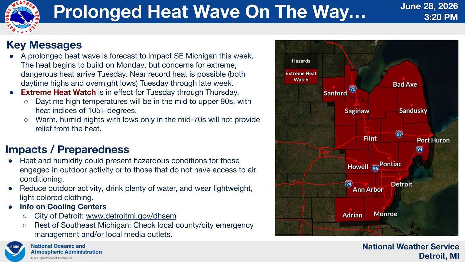 Detroit Forecast: Long heat wave on the way, here’s the timeline