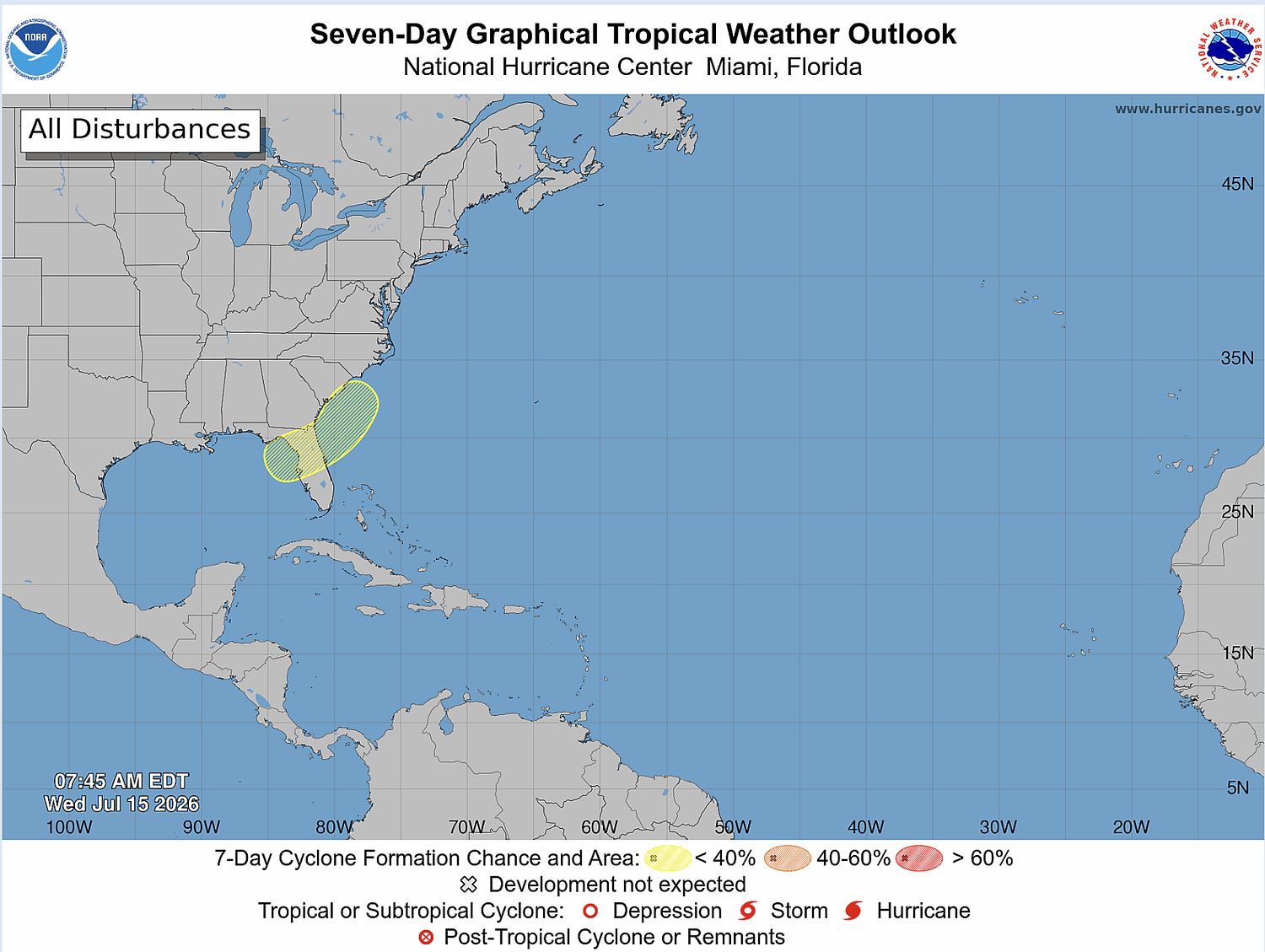 Is a tropical storm forming in the Gulf?