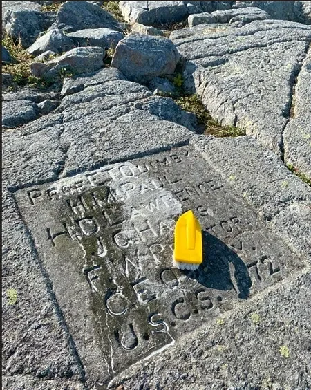A visit to the carved plaque on Kearsarge finds less than I expected