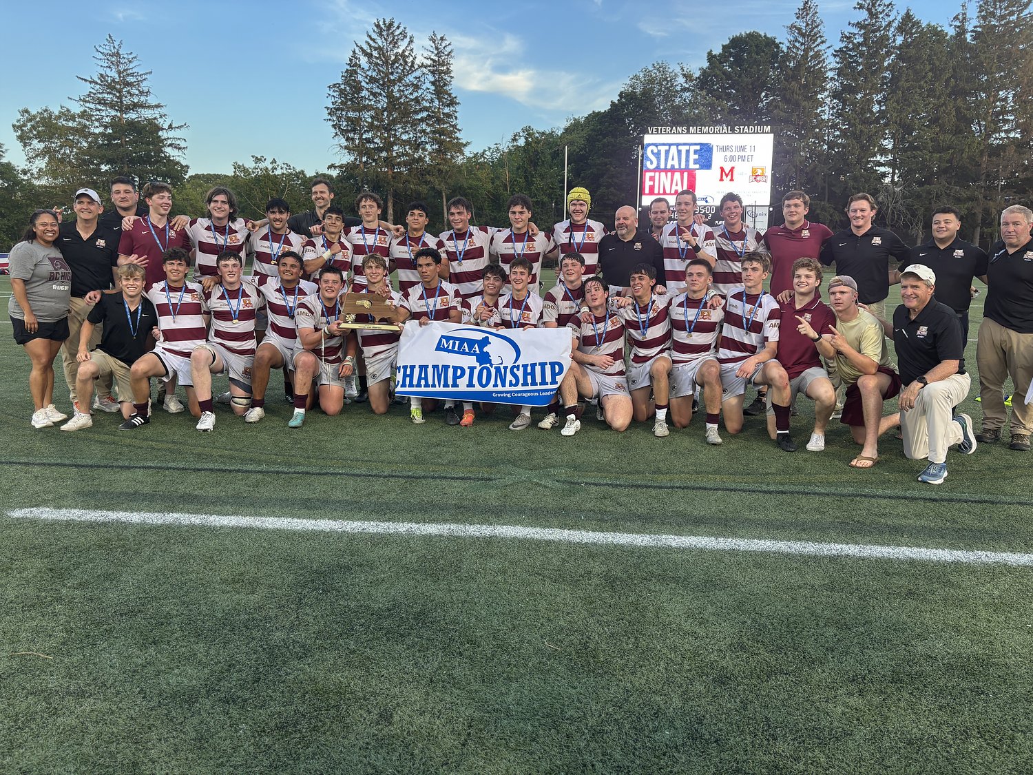 BC High boys rugby completes 3-peat, rolls through Milton in D-I finals