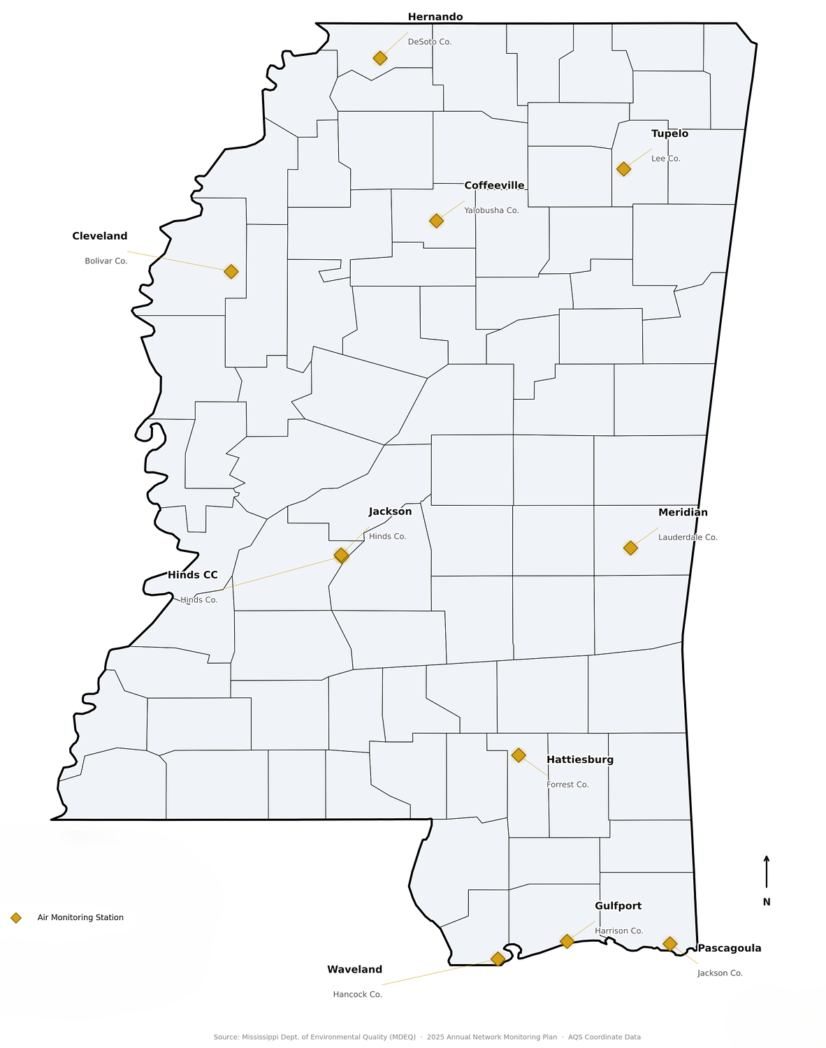 Air quality data shows rise in moderate pollution days in southeast Mississippi