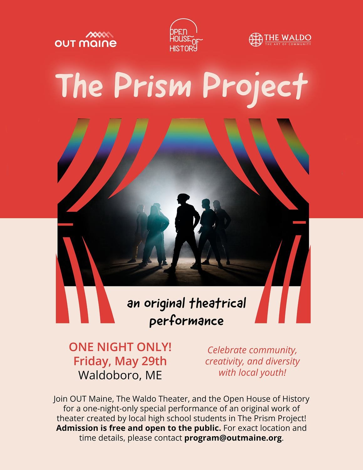 The Waldo Theatre, Open House of History, OUT Maine present ‘The Prism Project’
