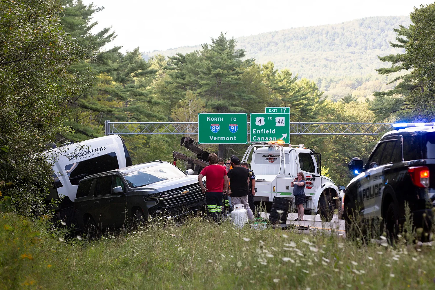 Camper crash on I-89 in Enfield
