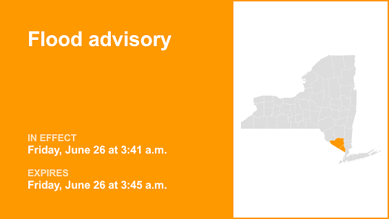 Update: Flood advisory active for Orange and Rockland counties until 3 a.m. Friday caused by persistent rain